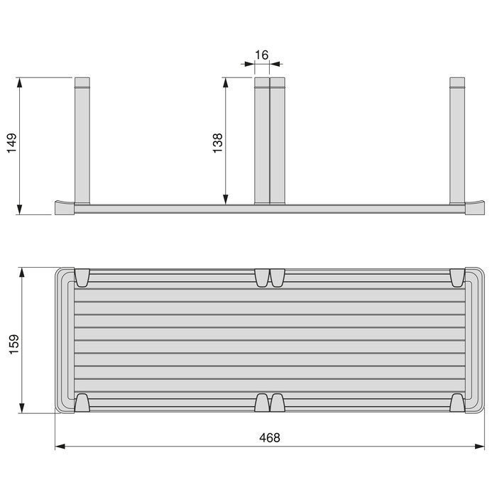 Emuca Portaplatos vertical Orderbox para cajón, 159x468mm, Aluminio y Plástico, Gris antracita