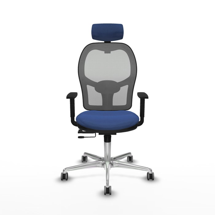 PIQUERAS Y CRESPO Silla de oficina Jorquera con mecanismo Sincro/Traslack, Azul marino y Gris