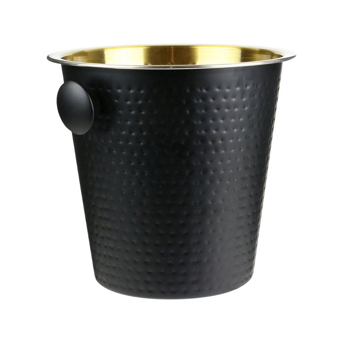 Totally Addict Cubitera Martilleado Make A Wish, Acero Inoxidable, Negro Mate, h.13,5 cm Totally Addict Cubitera Martilleado Make A Wish, Acero Inoxidable, Negro Mate, h.13,5 cm