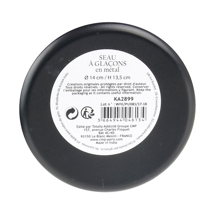 Totally Addict Cubitera Martilleado Make A Wish, Acero Inoxidable, Negro Mate, h.13,5 cm Totally Addict Cubitera Martilleado Make A Wish, Acero Inoxidable, Negro Mate, h.13,5 cm