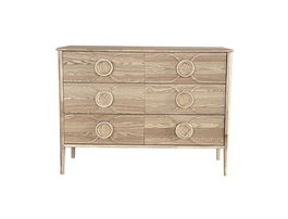 DKD Home Decor Cómoda de Abeto y MDF Natural con 6 Cajones