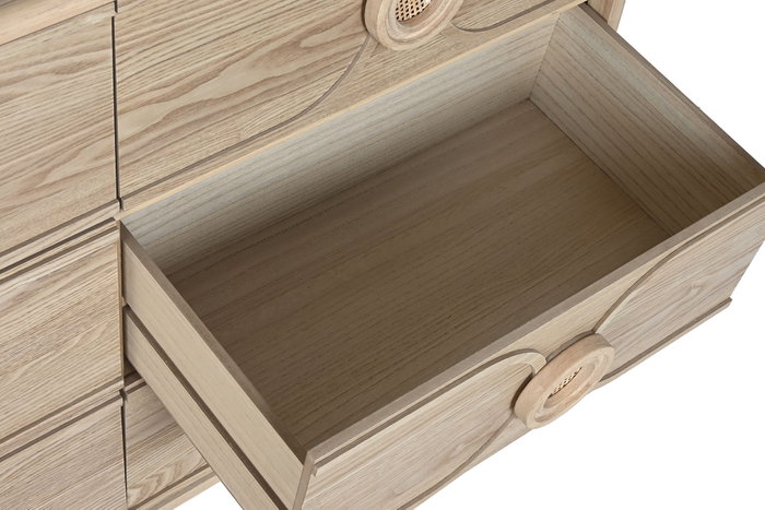 DKD Home Decor Cómoda de Abeto y MDF Natural con 6 Cajones