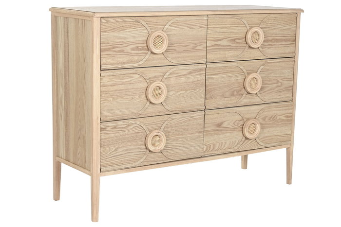 DKD Home Decor Cómoda de Abeto y MDF Natural con 6 Cajones