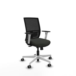 PIQUERAS Y CRESPO Silla de oficina Yunquera con mecanismo Sincro/Traslack, Tela Negra