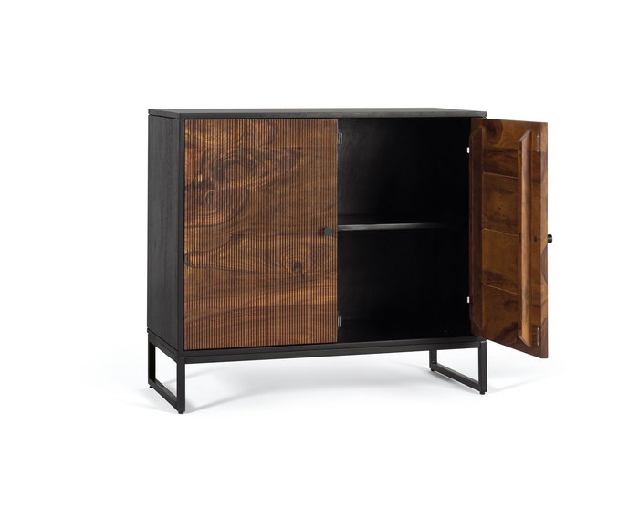 GINER Y COLOMER Consola de Madera de Palisandro y Metal Marrón, 90x40x80 cm