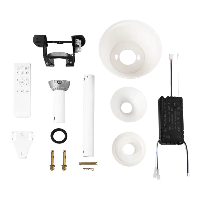 Bandido Ventilador DC 4 Aspas 107d Blanco 59W Verano-Invierno Control Remoto Temporizador 3500-4000-6500K 5900lm