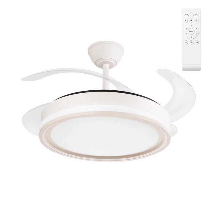 Bandido Ventilador DC 4 Aspas 107d Blanco 59W Verano-Invierno Control Remoto Temporizador 3500-4000-6500K 5900lm Bandido Ventilador DC 4 Aspas 107d Blanco 59W Verano-Invierno Control Remoto Temporizador 3500-4000-6500K 5900lm