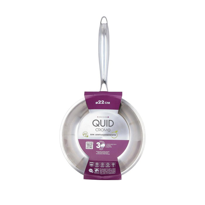 Quid Sartén de Acero Inoxidable Cromo 22cm Acabado Mate