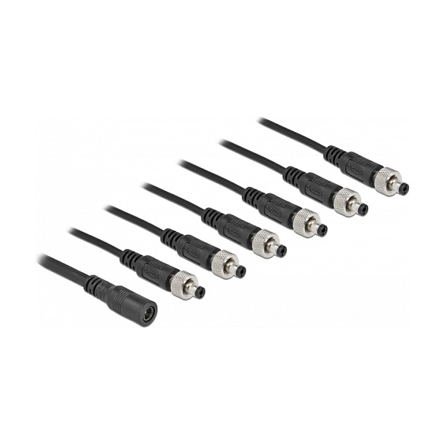 DeLOCK 86591 Cable divisor de CC 5,5 x 2,1 mm 1 x hembra a 6 x macho atornillable