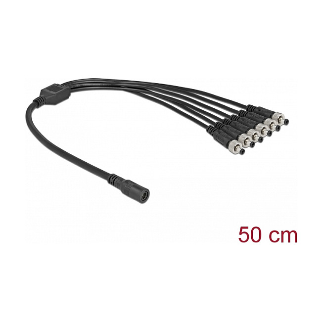 DeLOCK 86591 Cable divisor de CC 5,5 x 2,1 mm 1 x hembra a 6 x macho atornillable