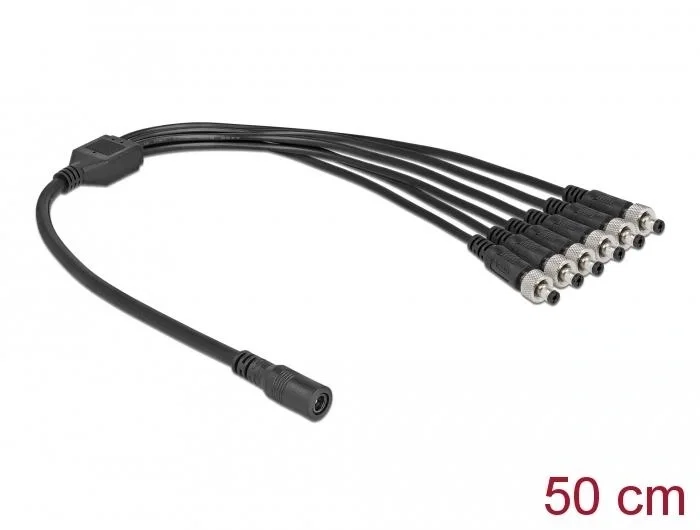 DeLOCK Cable Divisor DC 5,5 x 2,1 mm 1 x Hembra a 6 x Macho Atornillable