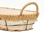 KINVARA Cesta Metal Ovalada Tela Beige