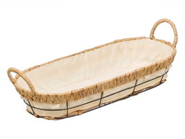 KINVARA Cesta Metal Ovalada Tela Beige