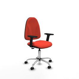 PIQUERAS Y CRESPO Silla de oficina Algarra Naranja oscuro con Base cromada