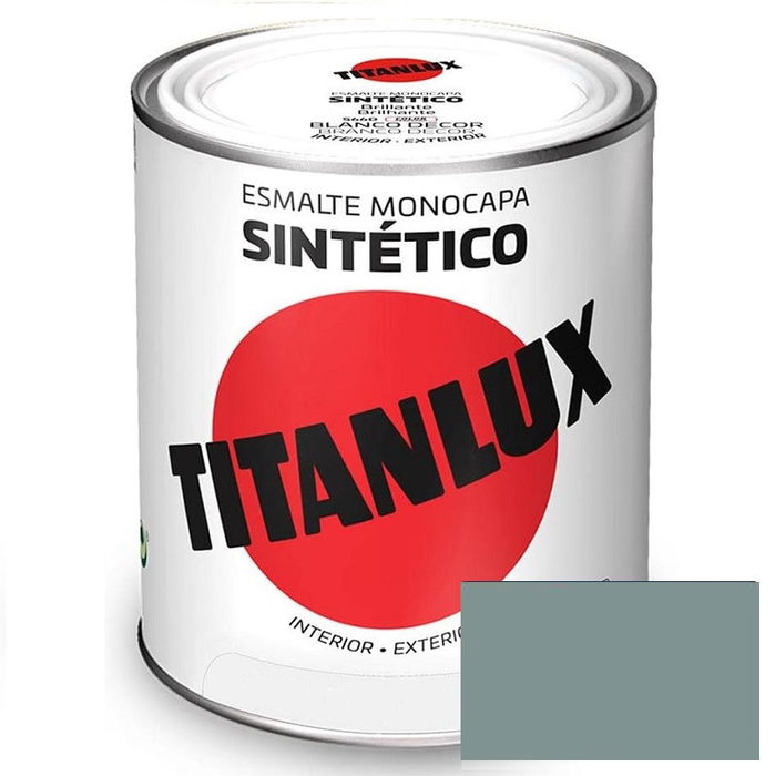 Titanlux Esmalte Gris Acero 503 Sintético Industrial Alquídico 750ml Secado Rápido Acero Estructural Verjas Puertas Radiadores Alta Calidad