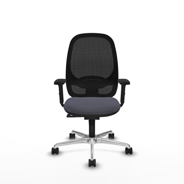 PIQUERAS Y CRESPO Silla de oficina Cilanco con mecanismo Sincro, Gris oscuro y Negro