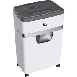 HP OneShred 18CC Destructora de papel de corte en partículas, 18 hojas, 25 L, Blanco, Negro