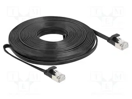 DeLOCK 81169 Cable de red plano Cat.6a U/FTP 10 m Negro