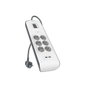 Belkin Regleta de Protección contra Sobretensiones con 6 Tomas y 2 Puertos USB, 2m, Blanco/Gris