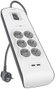 Belkin Regleta de Protección contra Sobretensiones con 6 Tomas y 2 Puertos USB, 2m, Blanco/Gris