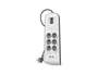Belkin Regleta de Protección contra Sobretensiones con 6 Tomas y 2 Puertos USB, 2m, Blanco/Gris