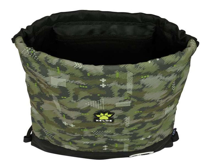 Bolsa Mochila con Cuerdas Kelme Travel Negro Verde 35 x 40 x 1 cm