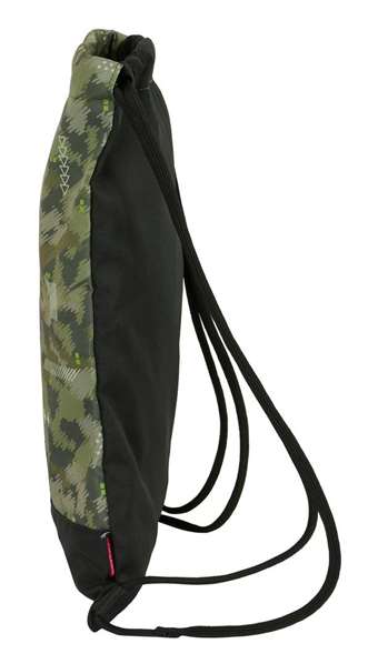 Bolsa Mochila con Cuerdas Kelme Travel Negro Verde 35 x 40 x 1 cm
