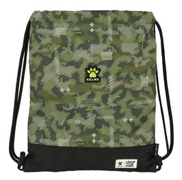 Bolsa Mochila con Cuerdas Kelme Travel Negro Verde 35 x 40 x 1 cm