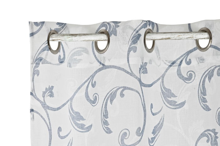 DKD Home Decor Cortina Alpino Barroco Azul Blanco 270 x 140 cm (2 Unidades)