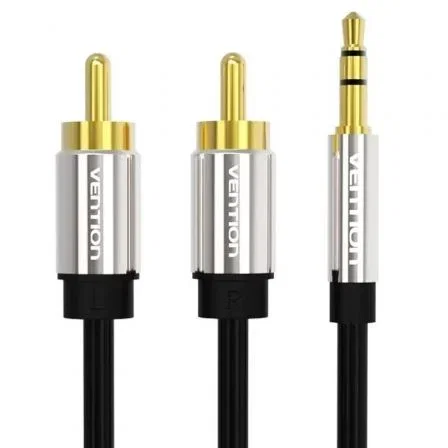 Vention Cable estéreo BCFBH Jack 3.5 mm macho a 2x RCA macho 2 metros negro Vention Cable estéreo BCFBH Jack 3.5 mm macho a 2x RCA macho 2 metros negro