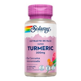 SOLARAY Super Turmeric 30 Cap. Cúrcuma Micronizada con Absorción Mejorada 300mg por Cápsula Vegana