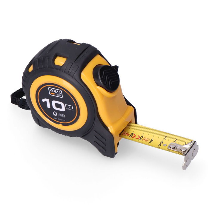 Koma Tools Flexómetro Magnet 10 m x 25 mm Cuerpo ABS Antideslizante Gancho Magnético