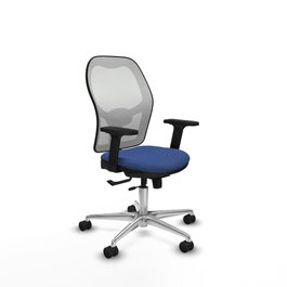 PIQUERAS Y CRESPO Silla de oficina Jorquera Azul marino/Blanco con mecanismo Sincro/Traslack