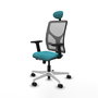 PIQUERAS Y CRESPO Silla de oficina Motilla con mecanismo Sincro/Traslack, Turquesa y Gris