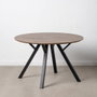 Mesa Comedor Marrón-Negro Dm-Metal Salón 120 X 120 X 75 cm