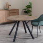 Mesa Comedor Marrón-Negro Dm-Metal Salón 120 X 120 X 75 cm