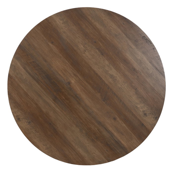 Mesa Comedor Marrón-Negro Dm-Metal Salón 120 X 120 X 75 cm Mesa Comedor Marrón-Negro Dm-Metal Salón 120 X 120 X 75 cm