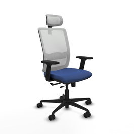 PIQUERAS Y CRESPO Silla de oficina Haches Azul marino y Blanco con mecanismo Sincro/Traslack de 24 horas