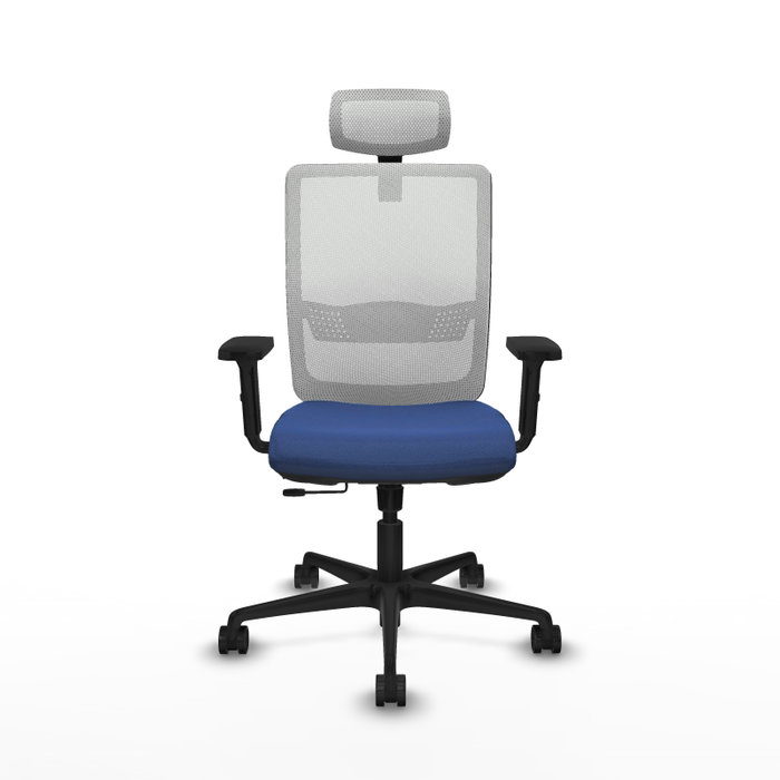 PIQUERAS Y CRESPO Silla de oficina Haches Azul marino y Blanco con mecanismo Sincro/Traslack de 24 horas