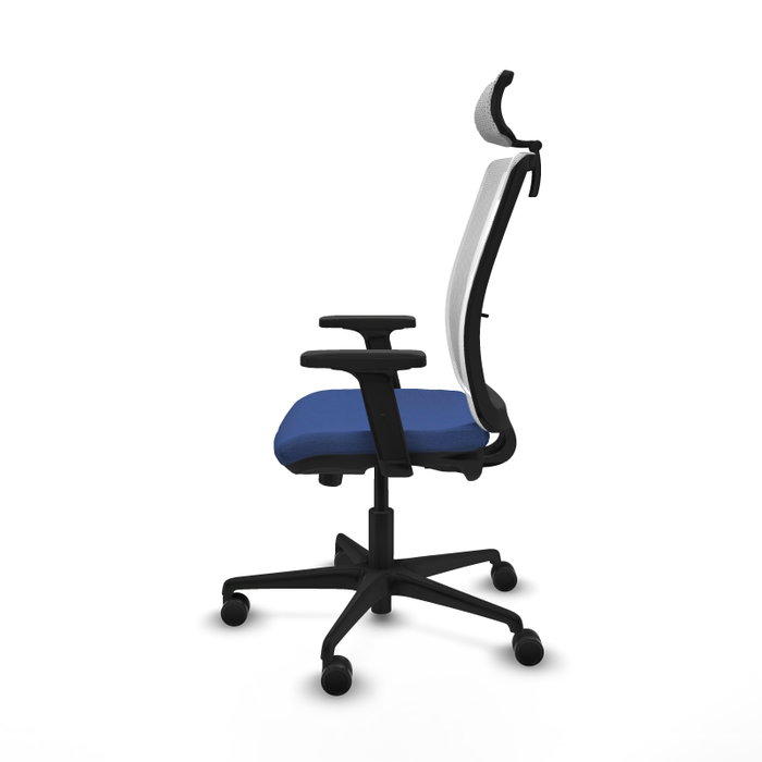 PIQUERAS Y CRESPO Silla de oficina Haches Azul marino y Blanco con mecanismo Sincro/Traslack de 24 horas