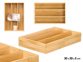 Kinvara Cubertero Bambú 3 Huecos 28.5 x 20 x 5 cm (Set de 6)