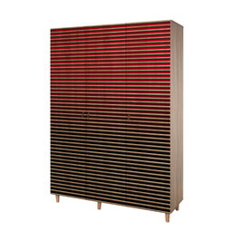 Hanah Home Mode-221 Armario Moderno Abstracto Ombre Rayas Roble Sonoma 135x192x52 cm