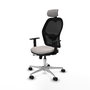 PIQUERAS Y CRESPO Silla de oficina Jorquera con mecanismo Sincro/Traslack, Blanco y Negro