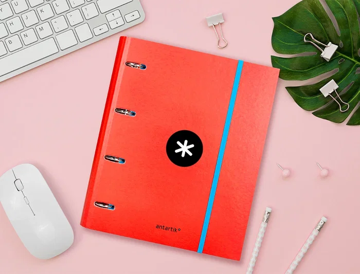 Antartik Carpeta con recambio A4 cuadro 5mm con solapa y 4 anillas 40mm, color rojo Antartik Carpeta con recambio A4 cuadro 5mm con solapa y 4 anillas 40mm, color rojo