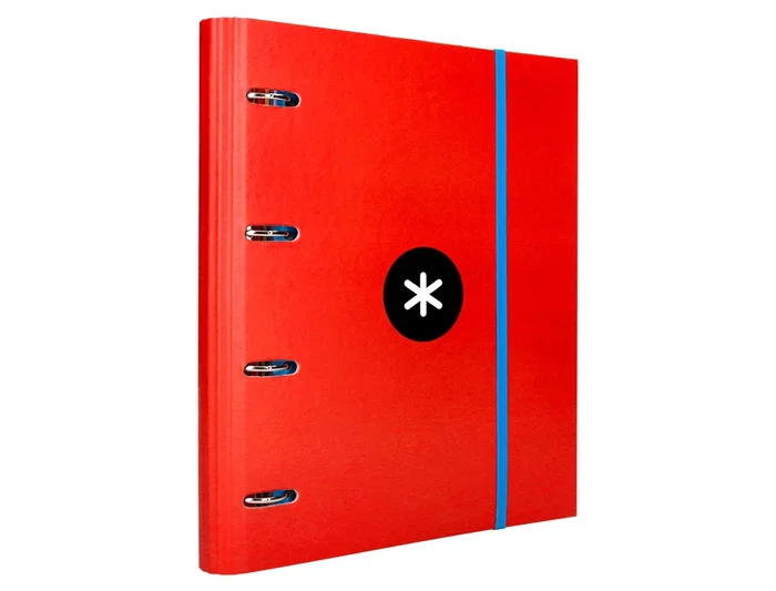 Antartik Carpeta con recambio A4 cuadro 5mm con solapa y 4 anillas 40mm, color rojo Antartik Carpeta con recambio A4 cuadro 5mm con solapa y 4 anillas 40mm, color rojo