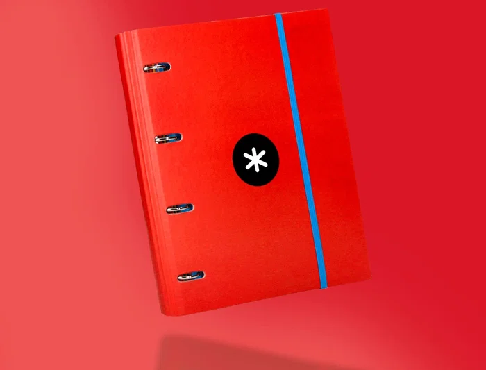 Antartik Carpeta con recambio A4 cuadro 5mm con solapa y 4 anillas 40mm, color rojo Antartik Carpeta con recambio A4 cuadro 5mm con solapa y 4 anillas 40mm, color rojo
