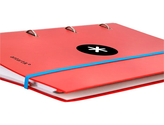 Antartik Carpeta con recambio A4 cuadro 5mm con solapa y 4 anillas 40mm, color rojo Antartik Carpeta con recambio A4 cuadro 5mm con solapa y 4 anillas 40mm, color rojo