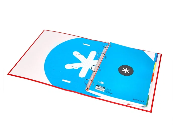 Antartik Carpeta con recambio A4 cuadro 5mm con solapa y 4 anillas 40mm, color rojo Antartik Carpeta con recambio A4 cuadro 5mm con solapa y 4 anillas 40mm, color rojo