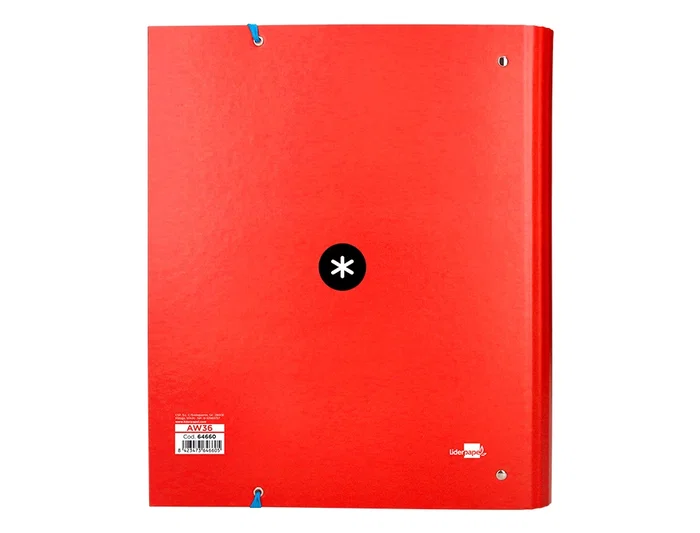 Antartik Carpeta con recambio A4 cuadro 5mm con solapa y 4 anillas 40mm, color rojo Antartik Carpeta con recambio A4 cuadro 5mm con solapa y 4 anillas 40mm, color rojo
