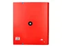 Antartik Carpeta con recambio A4 cuadro 5mm con solapa y 4 anillas 40mm, color rojo